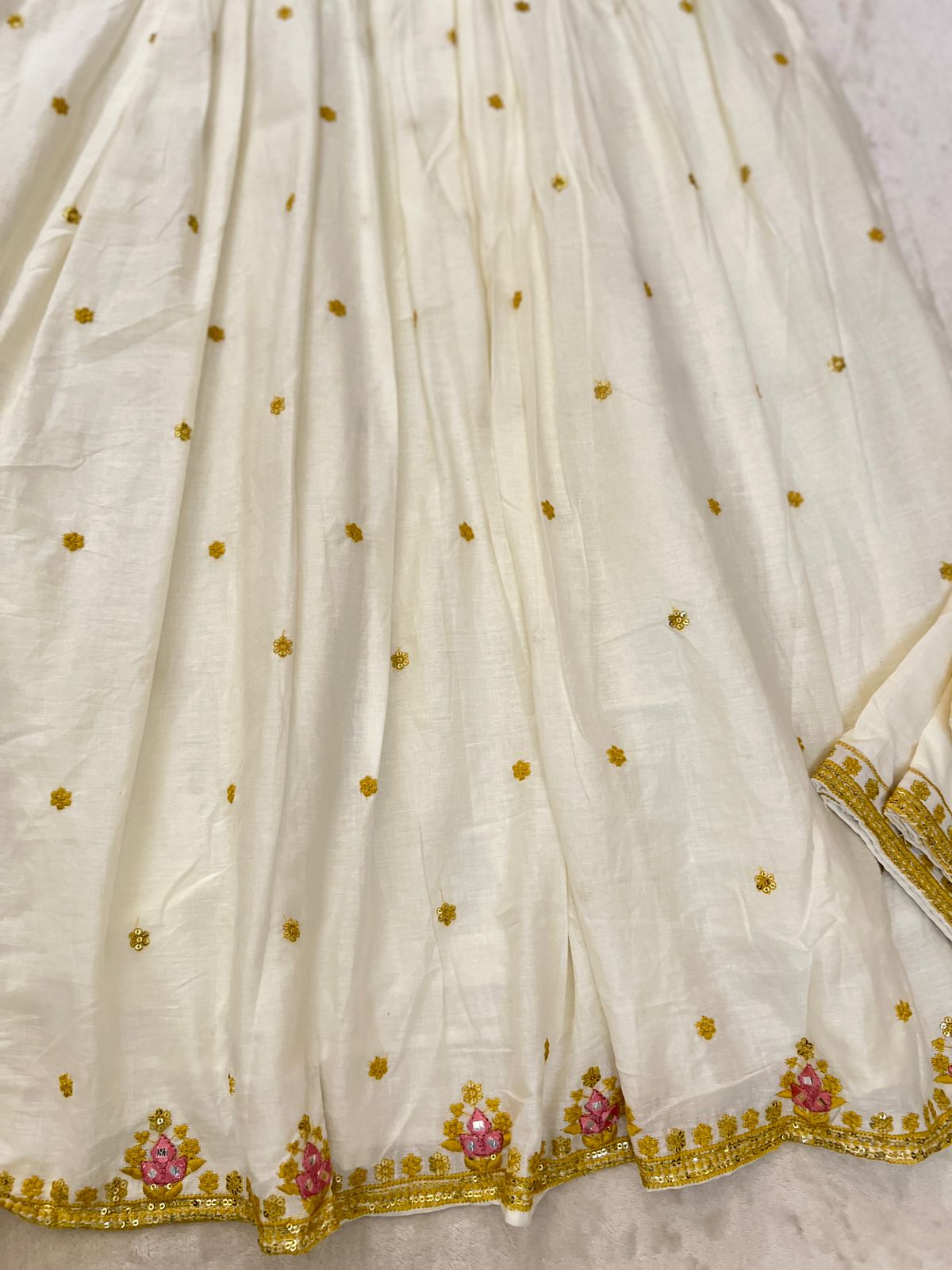 Premium mul cotton dress with embroidery all over frock and pant