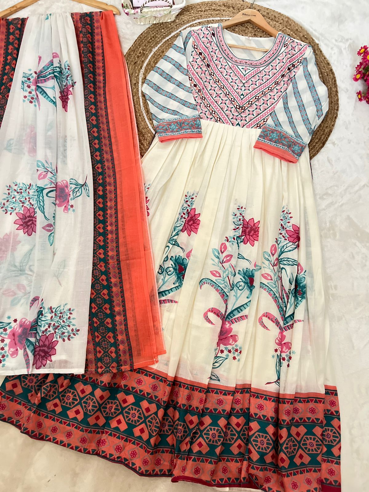 Premium mul cotton anarkali
