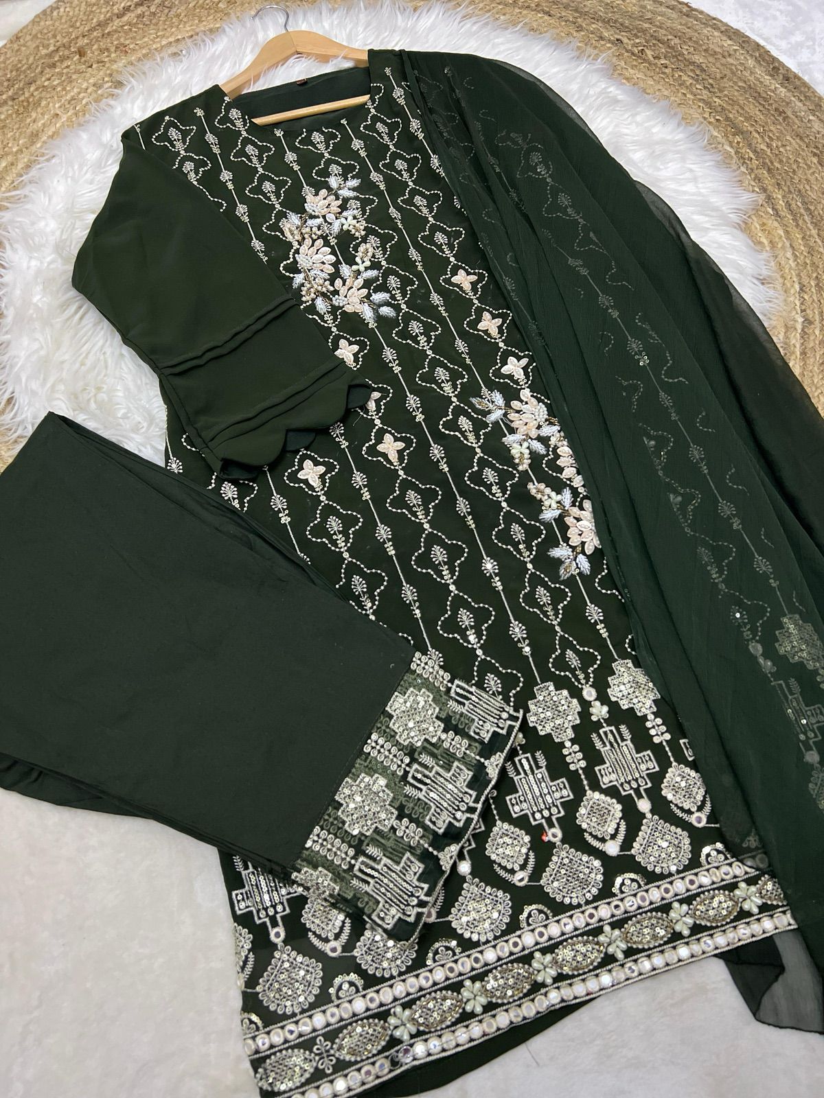 Georgette dress with embroidery